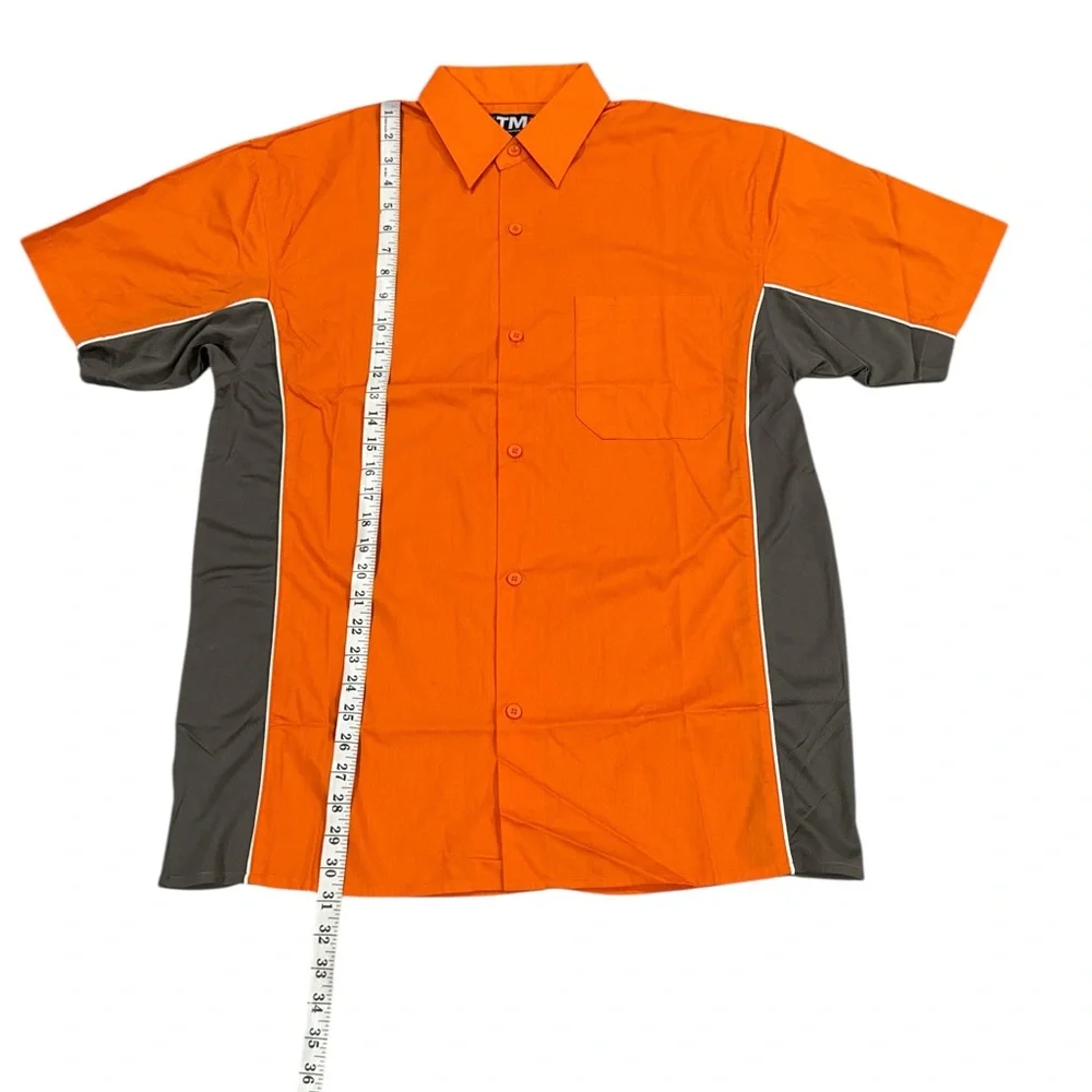 Tri-Mountain Racewear TMR Woven Men’s Shirt Orange Gray